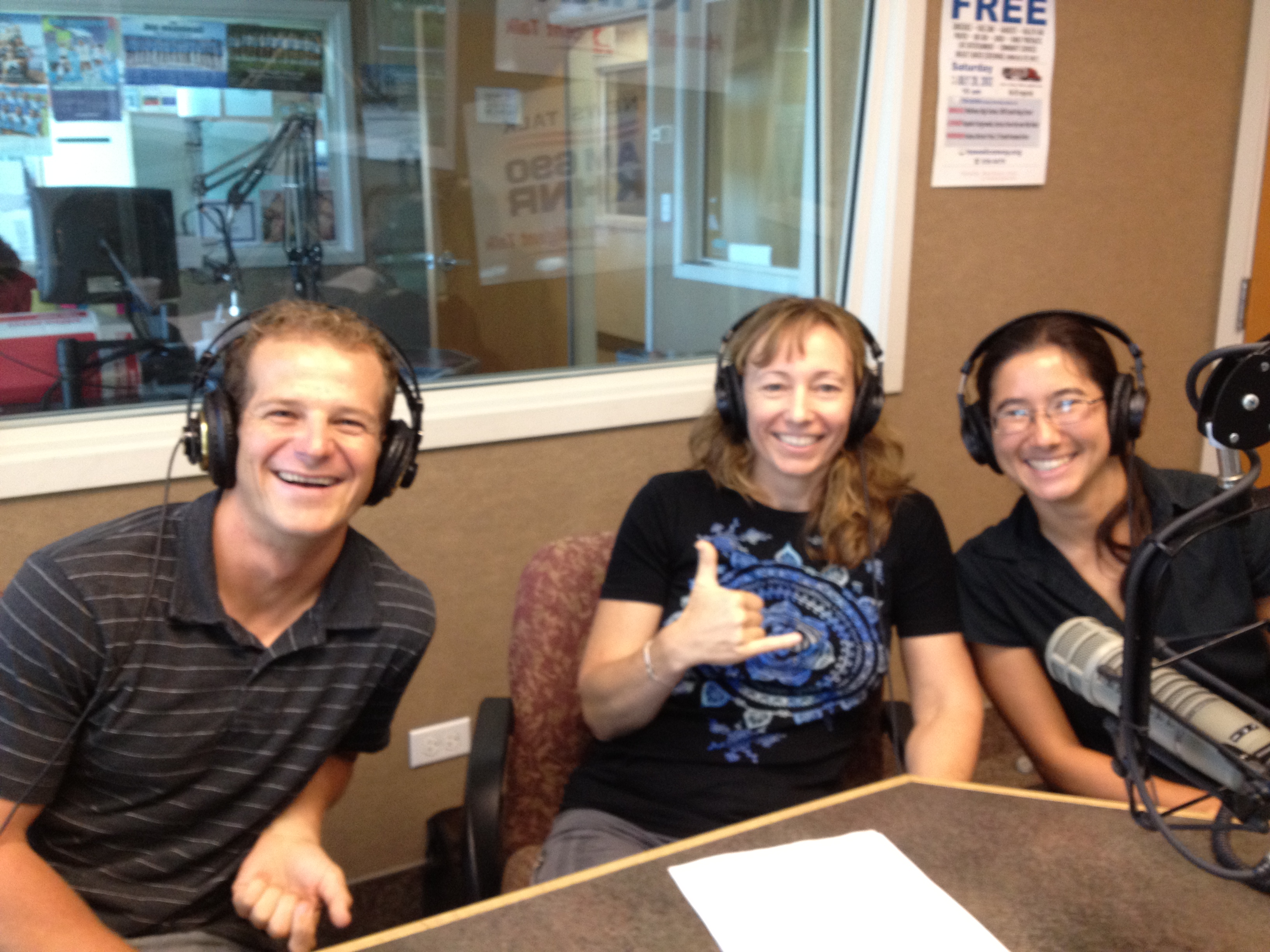 Radio guests Daniel Wagner, Judy Lemus, and Megan Onuma.